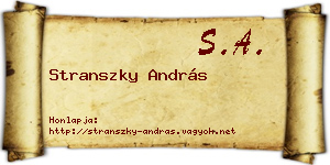 Stranszky András névjegykártya