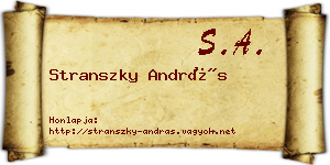 Stranszky András névjegykártya